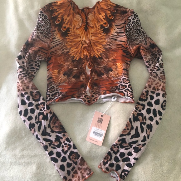 Tigermist animal print long sleeve crop top - Picture 4 of 5
